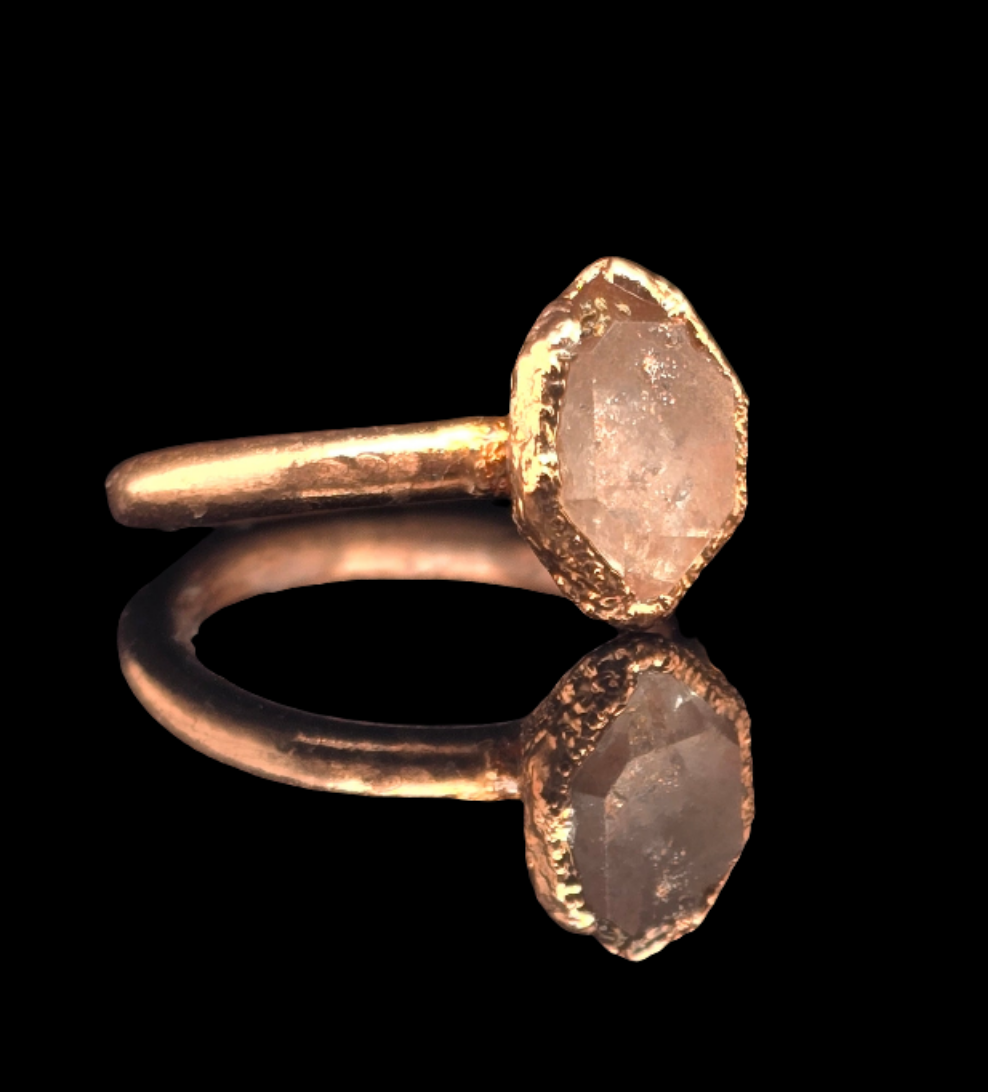 Herkimer Diamond Ring Size 5.25