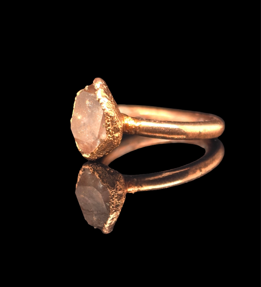 Herkimer Diamond Ring Size 5.25