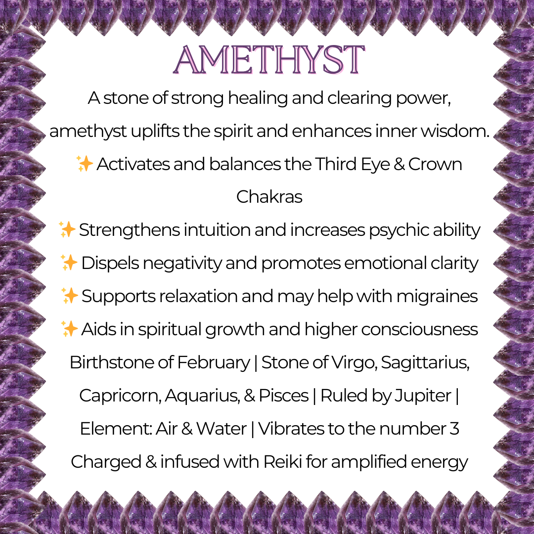 Reiki Infused Amethyst Crystal Point A47