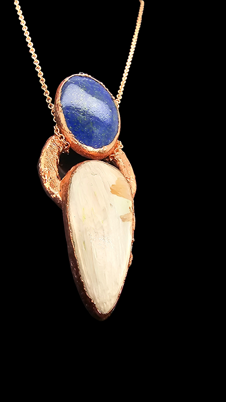 Lapiz Lazuli & Scolecite Pendant