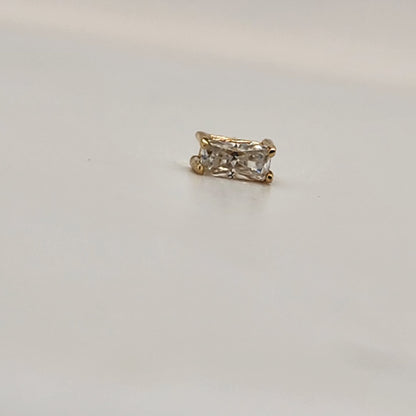 RADIANT CUT MOISSANITE 14KT THREADLESS END