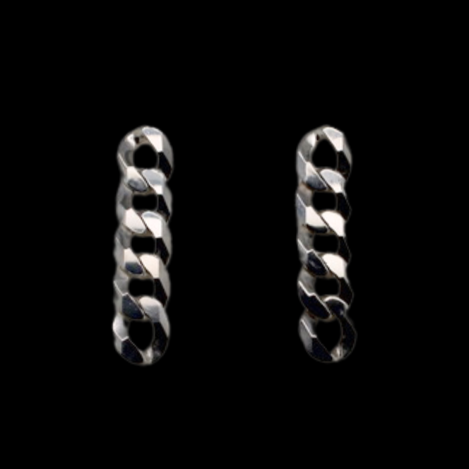 BOLD CHAIN EARRING STERLING SILVER