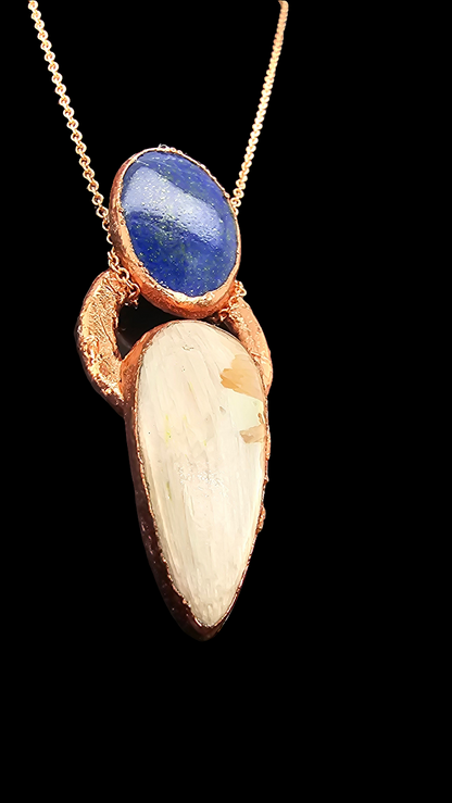 Lapiz Lazuli & Scolecite Pendant