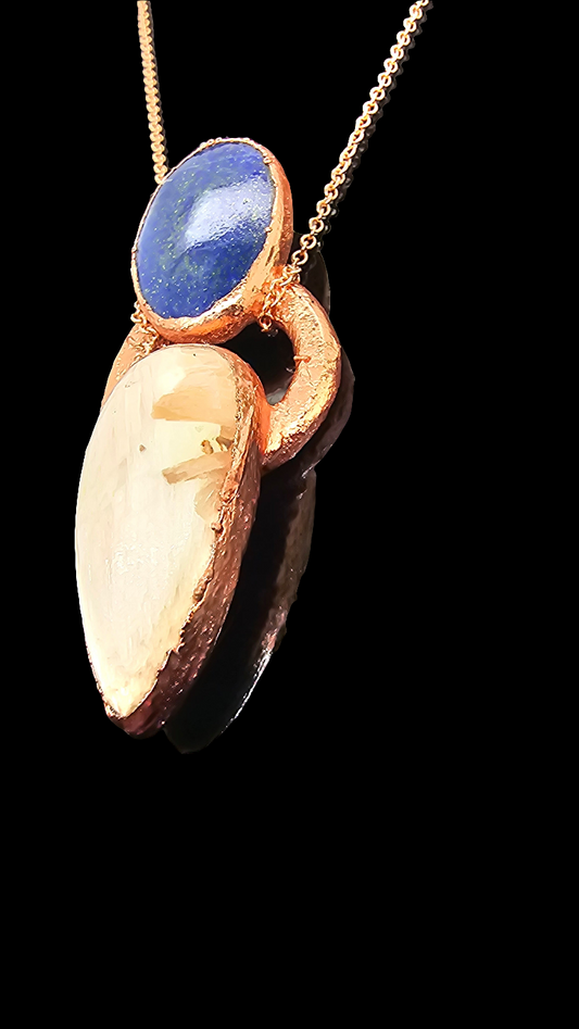 Lapiz Lazuli & Scolecite Pendant