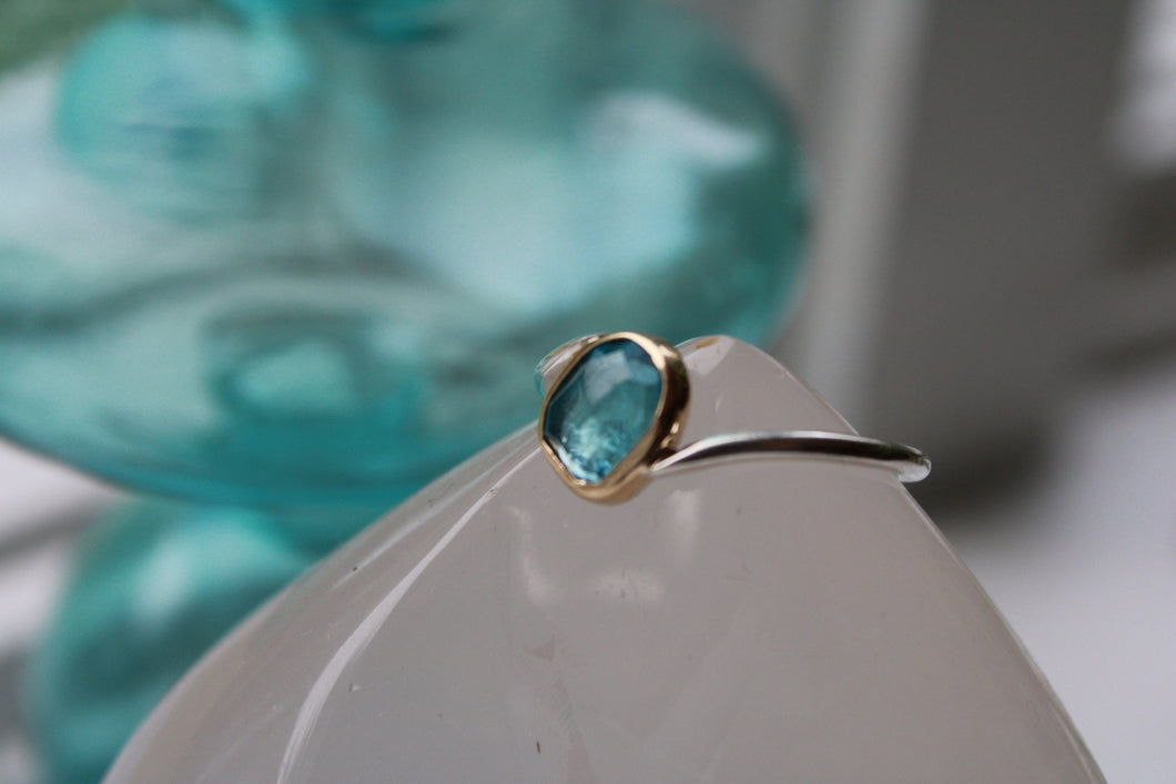 Blue Topaz 14kt & Sterling Silver Ring