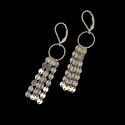Silver Disco Drop Tassels