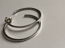 Load image into Gallery viewer, hand forged sterling silver hoop earrings
